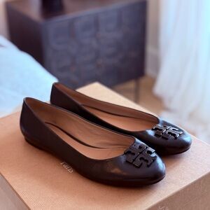 Tory Burch Black Leather Ballet Flats- Barely Worn!